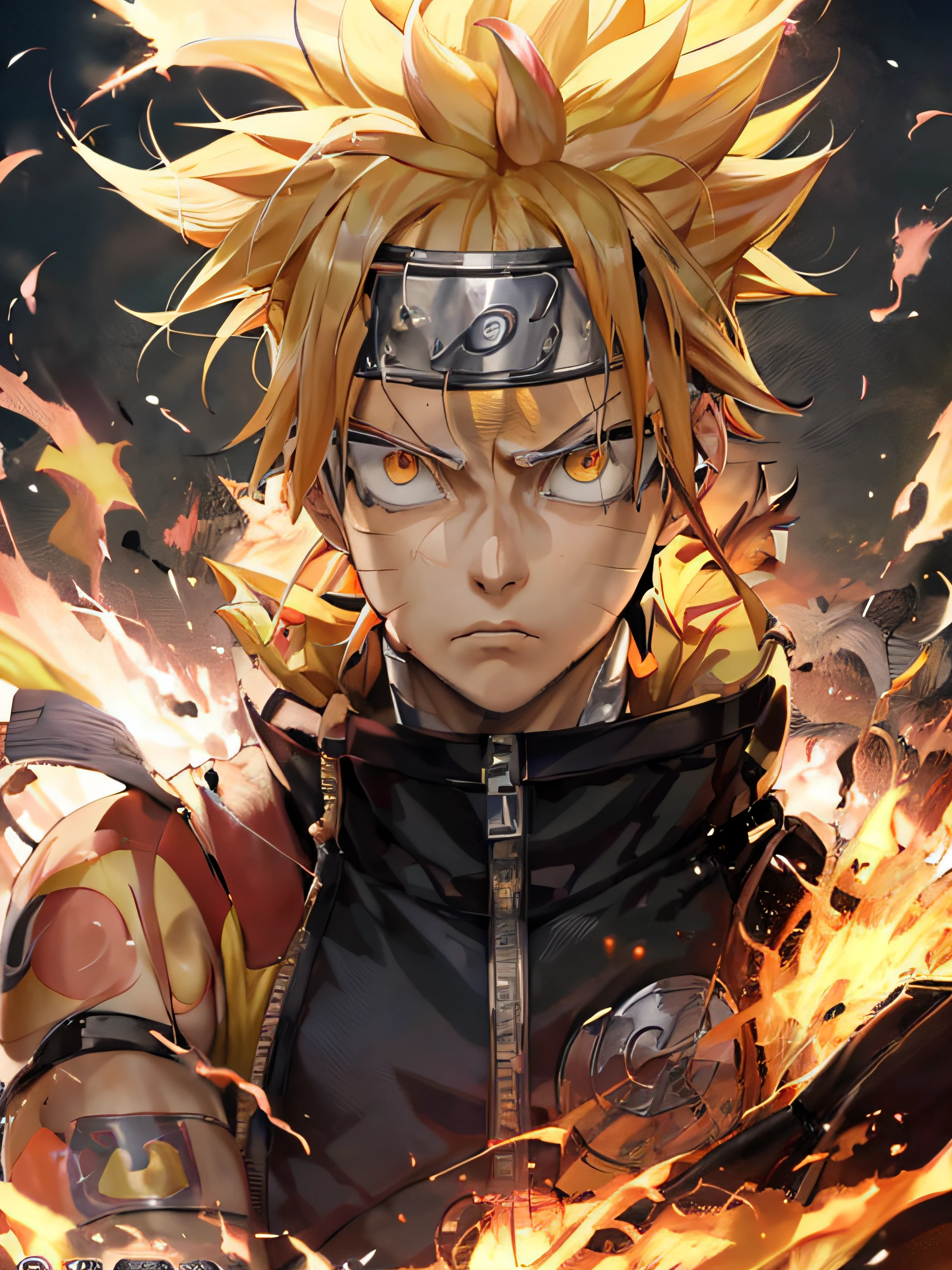 anime character with yellow hair and orange eyes in front of fire, badass anime 8 k, naruto artstyle, naruto uzumaki, 4 k manga wallpaper, anime style 4 k, joker as naruto, anime wallpaper 4 k, anime wallpaper 4k, from naruto, 4k anime wallpaper, naruto, key anime art, best anime 4k konachan wallpaper