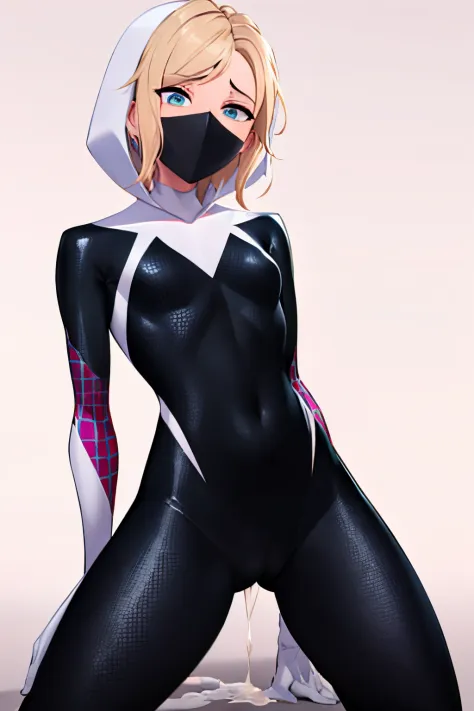 young girl spider-gwen gwen stacy skin-tight plugsuit fetish magazine into the spiderverse, group sex, multiple boys, explicit sexual images, faceless, hood, mask, hero mask, hardcore. rape, forced, grabbing, ultra detailed, small perky petite tits, slende...