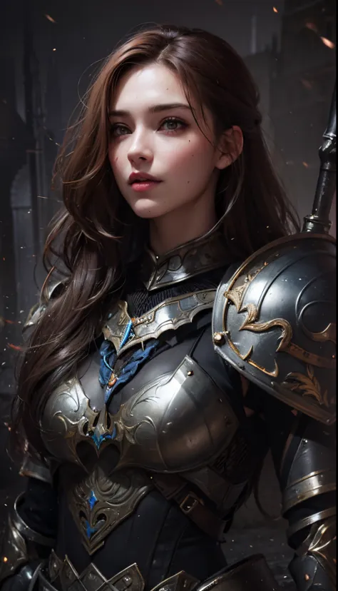 Beauty girl in darker full armor