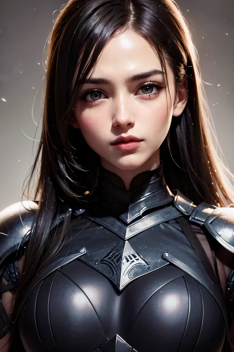 Beauty girl in darker full armor