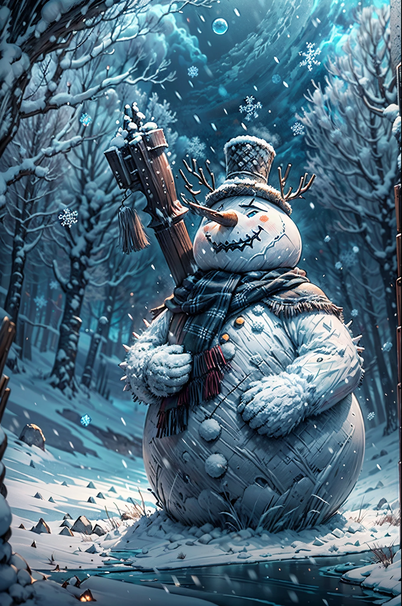 หัวหน้ามนุษย์หิมะ,มนุษย์หิมะที่ยิ่งใหญ่และสง่างาม,มนุษย์หิมะที่น่าประทับใจและทรงพลัง,มนุษย์หิมะที่โดดเด่นและน่าเกรงขาม,มนุษย์หิมะที่มีท่าทางเป็นผู้บังคับบัญชา,มนุษย์หิมะที่ชั่วร้ายและน่ากลัว,มนุษย์หิมะที่เย็นฉ่ำและหนาวเหน็บ,มนุษย์หิมะผู้สง่างามและมีเกียรติ,มนุษย์หิมะที่ท้าทายและดุร้าย,มนุษย์หิมะที่ปกคลุมไปด้วยน้ำแข็ง,มนุษย์หิมะพร้อมรบ,ดวงตาที่เปล่งประกายของมนุษย์หิมะ,น้ำแข็งย้อยเป็นประกายบนร่างของมนุษย์หิมะ,ลมหายใจเย็นและหนาวจัดของมนุษย์หิมะ,มนุษย์หิมะที่หุ้มเกราะและน่าเกรงขาม,ปรากฏขึ้นเหนือภูมิทัศน์ของเกม,ล้อมรอบด้วยสภาพแวดล้อมที่หนาวเย็นและรกร้าง,เกล็ดหิมะแวววาวตกลงมารอบตัวมนุษย์หิมะ,ลมหนาวที่พัดผ่านฉาก,เมฆมืดและเป็นลางไม่ดีรวมตัวกันบนท้องฟ้า,หนามน้ำแข็งยื่นออกมาจากร่างของมนุษย์หิมะ,ออร่าลึกลับและมหัศจรรย์ล้อมรอบมนุษย์หิมะ,มนุษย์หิมะถืออาวุธอันทรงพลังอยู่ในมือ,รายละเอียดแกะสลักบนร่างของมนุษย์หิมะ,ทอดเงาตามหลอกหลอนบนพื้นหิมะ,พื้นผิวที่สวยงามและมีรายละเอียดบนตุ๊กตาหิมะ,เผยให้เห็นทุกรอยร้าวและรอยแยก,การแสดงภาพมนุษย์หิมะที่เป็นธรรมชาติและสมจริง,ความงามอันน่าทึ่งของโลกเกมที่ปกคลุมไปด้วยหิมะ,สีสันสดใสตัดกับทิวทัศน์ที่เต็มไปด้วยหิมะ,แสงแบบไดนามิกที่ส่องสว่างตุ๊กตาหิมะจากมุมที่ต่างกัน,สร้างเงาและไฮไลท์ที่น่าทึ่ง,บรรยากาศที่ไม่มีตัวตนและนอกโลก,ผู้เล่นจะได้ดื่มด่ำไปกับโลกแห่งน้ำแข็งและหิมะ,captivating and immersive artwork that captures the essence of the หัวหน้ามนุษย์หิมะ in Elden Ring.
