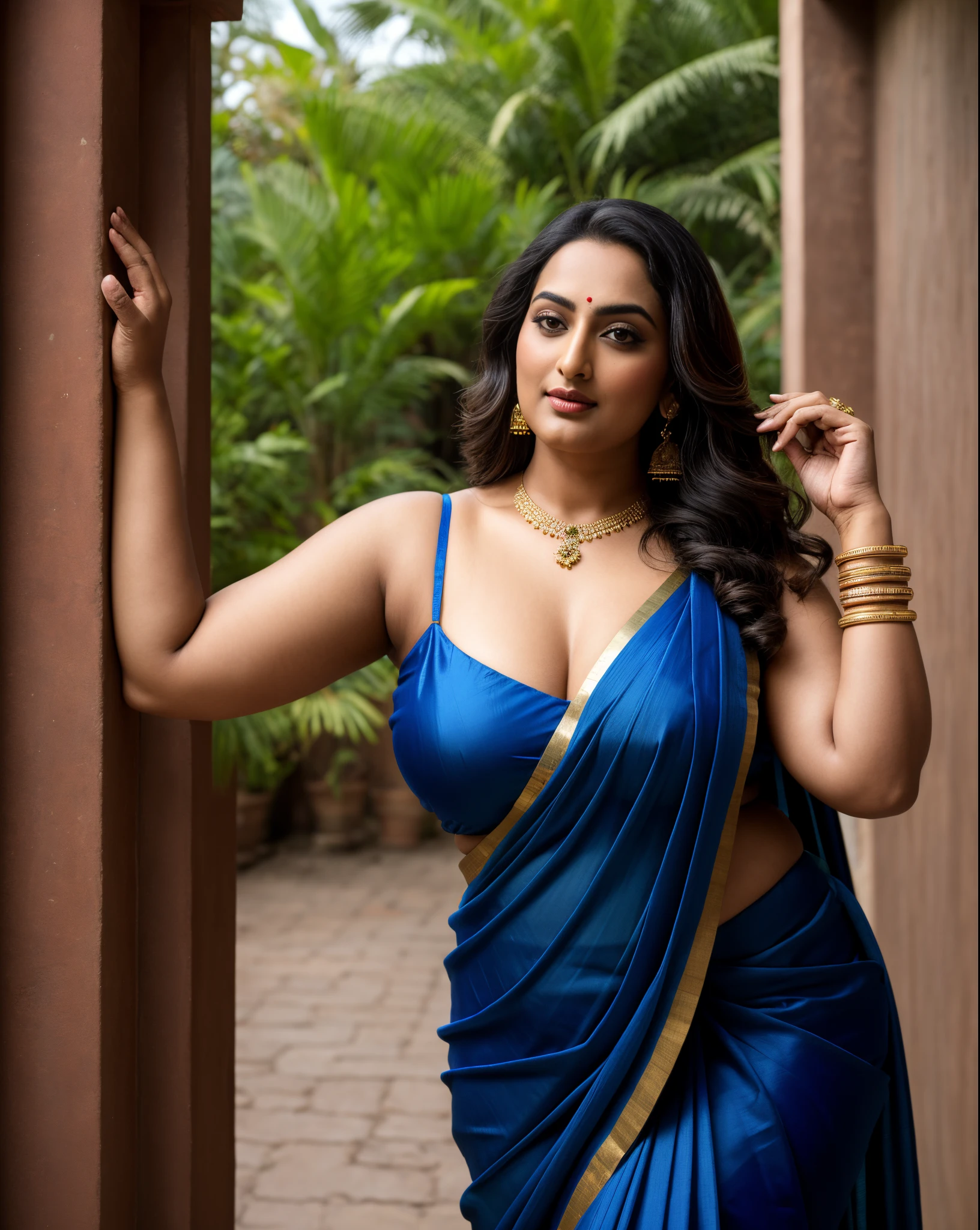 Bhabhi, AI Hot , Saree Bra Panty navel 3D, South Indian Actress  