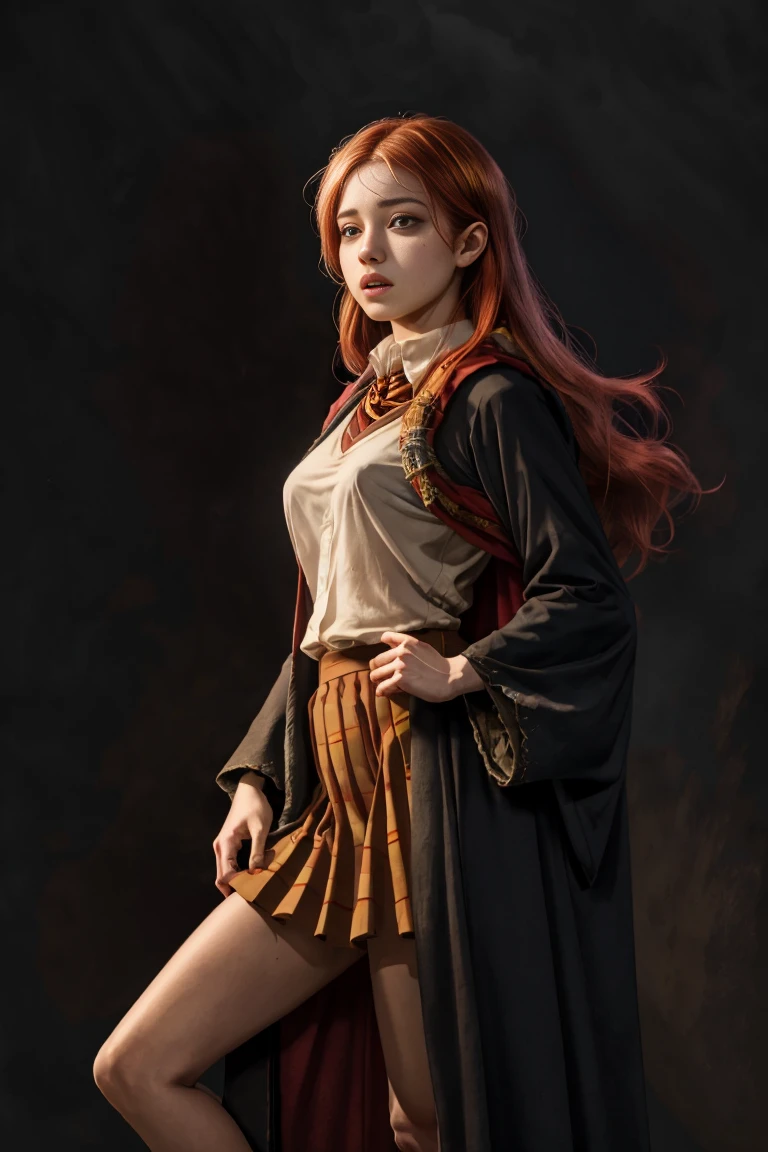 far wide shot:1.5), 1girl, (solo:1.5), a beautiful picture of Ginny Weasley  - SeaArt AI