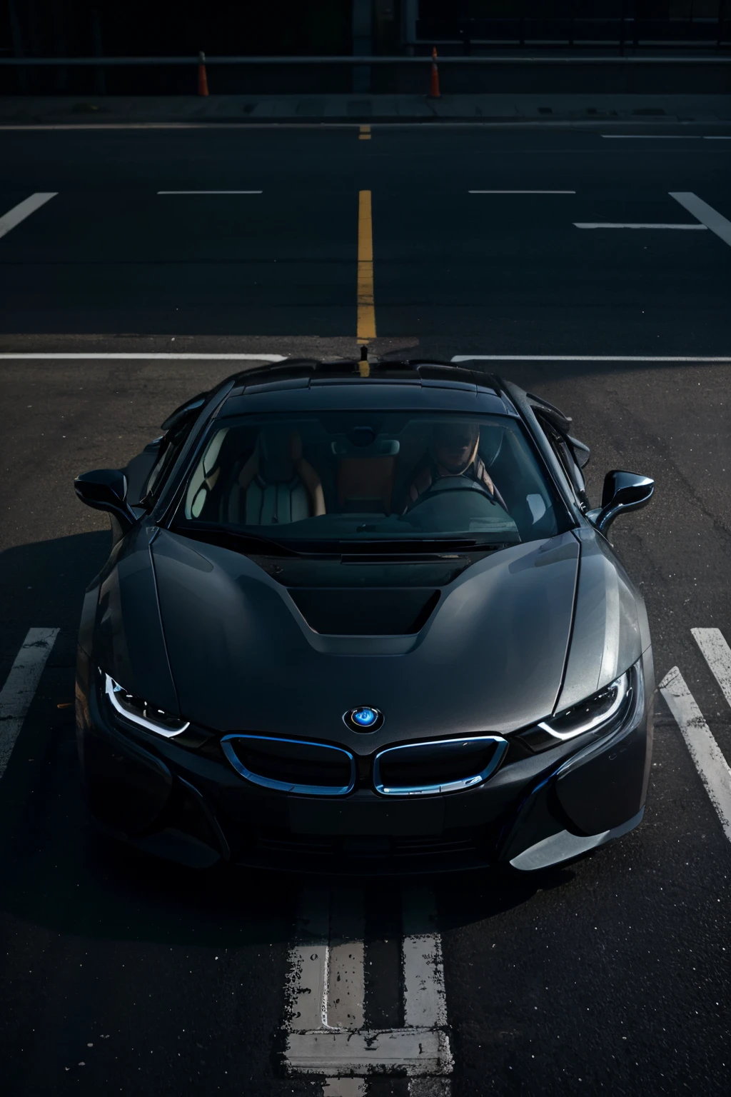 родстер bmw i8 в темноте - SeaArt AI