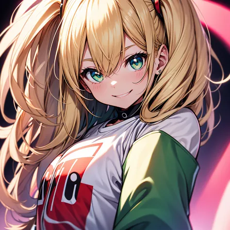 one girls、blondehair、Emerald Eye、a short bob、Enlarged depiction of the upper body、masutepiece、超A high resolution、No background, ...