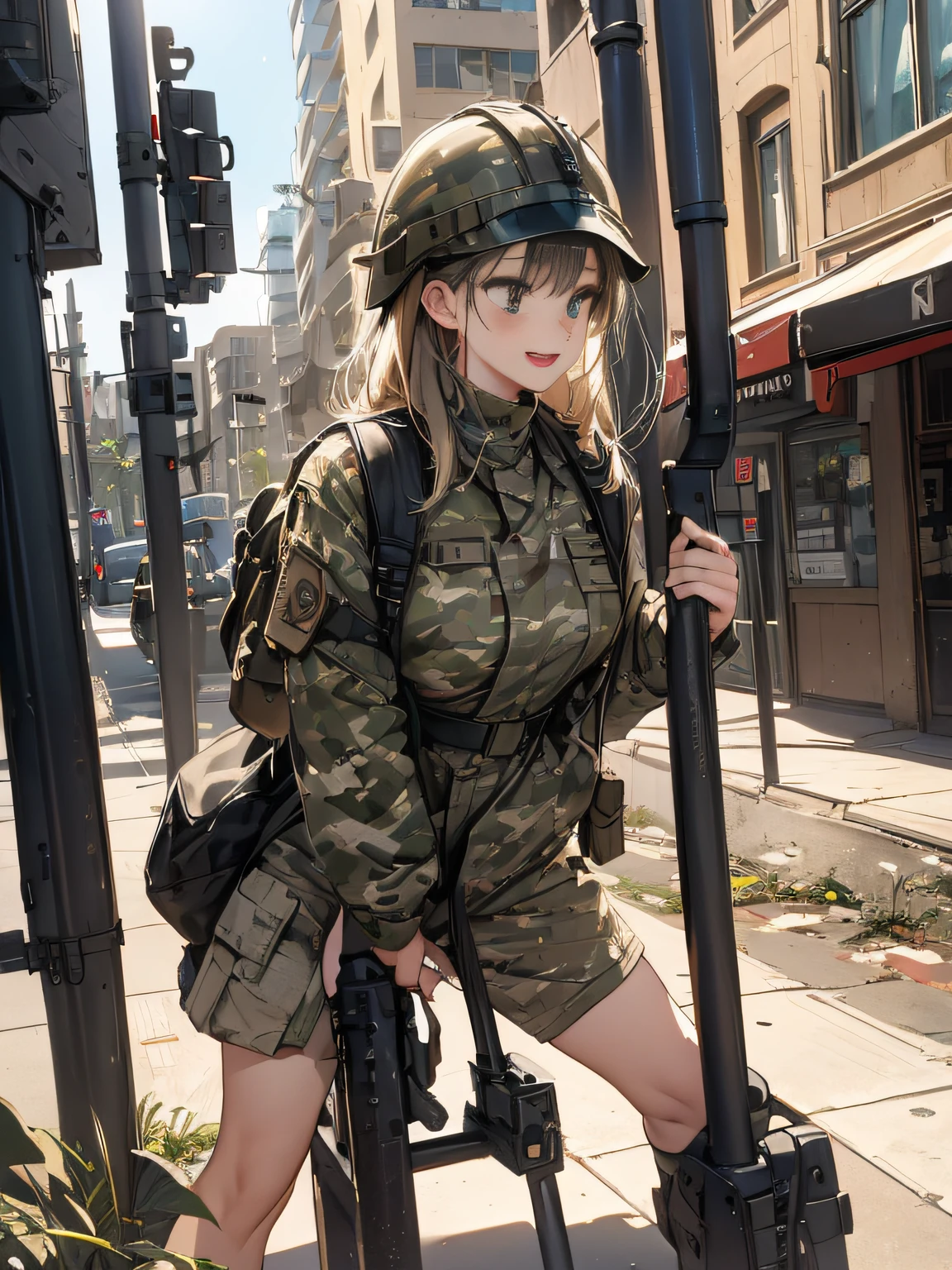 Araffe in a military uniform posing with a gun - SeaArt AI