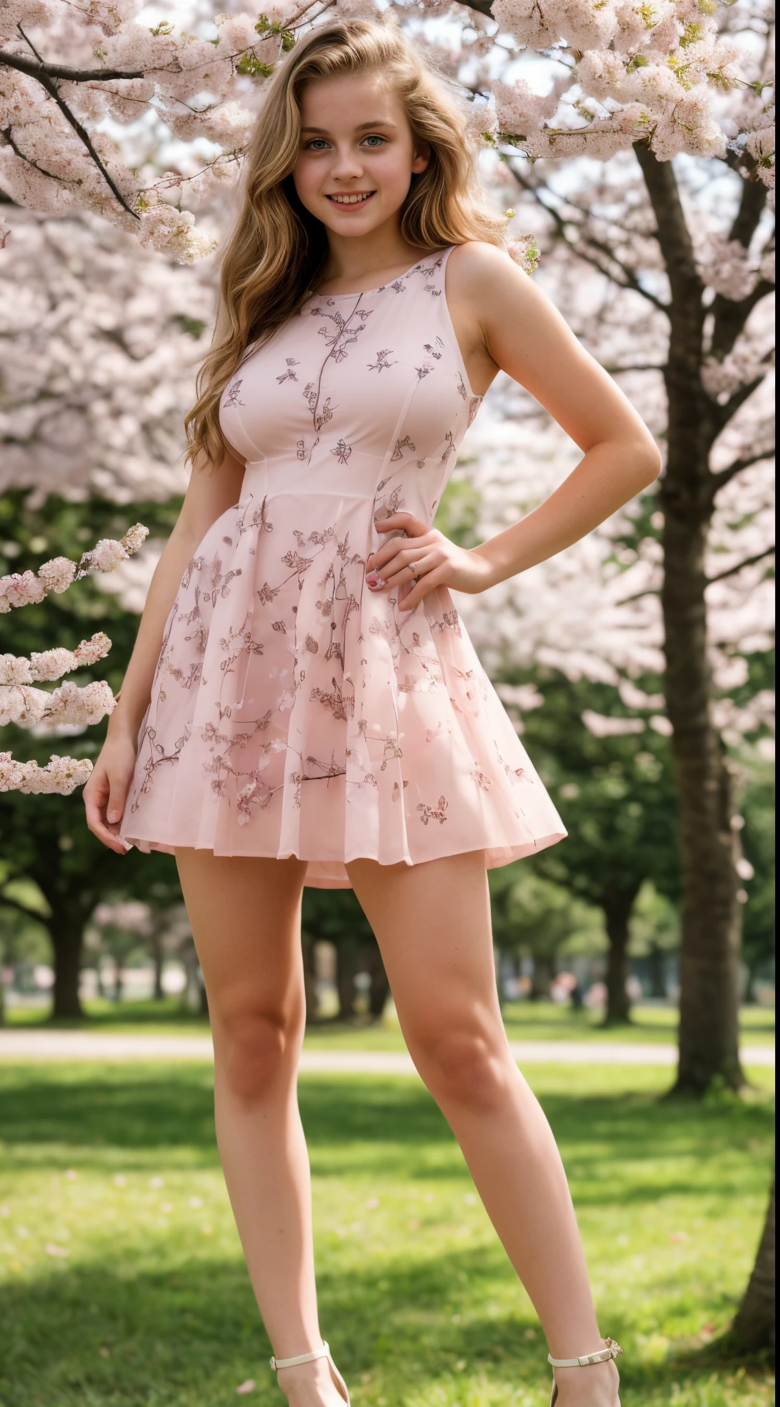 16 year old , European, blonde, small breasts, big eyes, long legs - SeaArt  AI