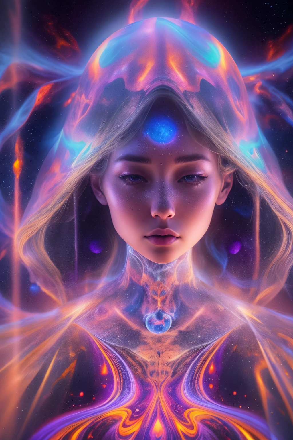 （Exposition multiple：1.8），À la Dubréc，Avatar numérique holographique virtuel de fille，Magnifique ciel étoilé futuriste image premier plan，planète psychédélique，nébuleuse magique，Dans l&#39;espace，Illustrations complexes dans un style artistique surréaliste，Rêves surréalistes，Devenez un hologramme virtuel invisible，Avatar de personne transparente，Image numérique holographique virtuelle，art surréaliste, Surréalisme 4K, Portrait surréaliste, Beau portrait surréaliste, art numérique hyperréaliste, art surréaliste et fantastique, art numérique hyperréaliste, portrait surréaliste, art surréaliste, Art surréaliste émotionnel, surréalisme fantastique, Surréalisme 8K, Art conceptuel surréaliste