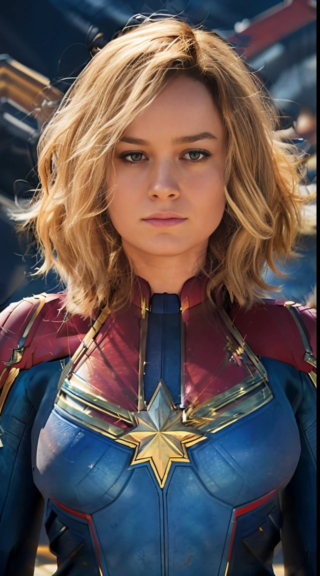 Brie Larson As Captain Marvel, full body suit - SeaArt AI