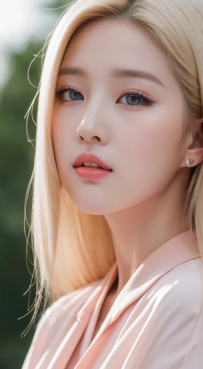 ((Best quality, 8k, Masterpiece :1.3)), Sharp focus :1.2, KPop girl Korean. Rose. Rose. 24 years old. body. slim. thin. Captivating. ((make-up face. Peach lipstick)) blonde long blonde hair blonde

nurse uniform)) Also show your ears. In front of the camera. Ear texture. Ear hole details. Realistic. Close-up Shot of Ear. At close range. Shot from the side_ mix4, 20d, solo, photo-realistic:1.37