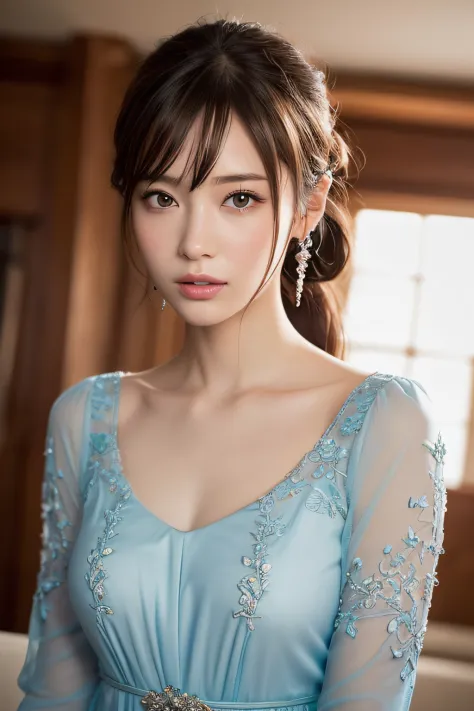Focus on people。Create and express the best shining composition of the person in a realistic way。((​masterpiece))、(((top-quality)))、((ultra-detailliert))、(A hyper-realistic)、(highly detailed CGillustration)、(extremely delicate and beautiful)、Girl a masterp...