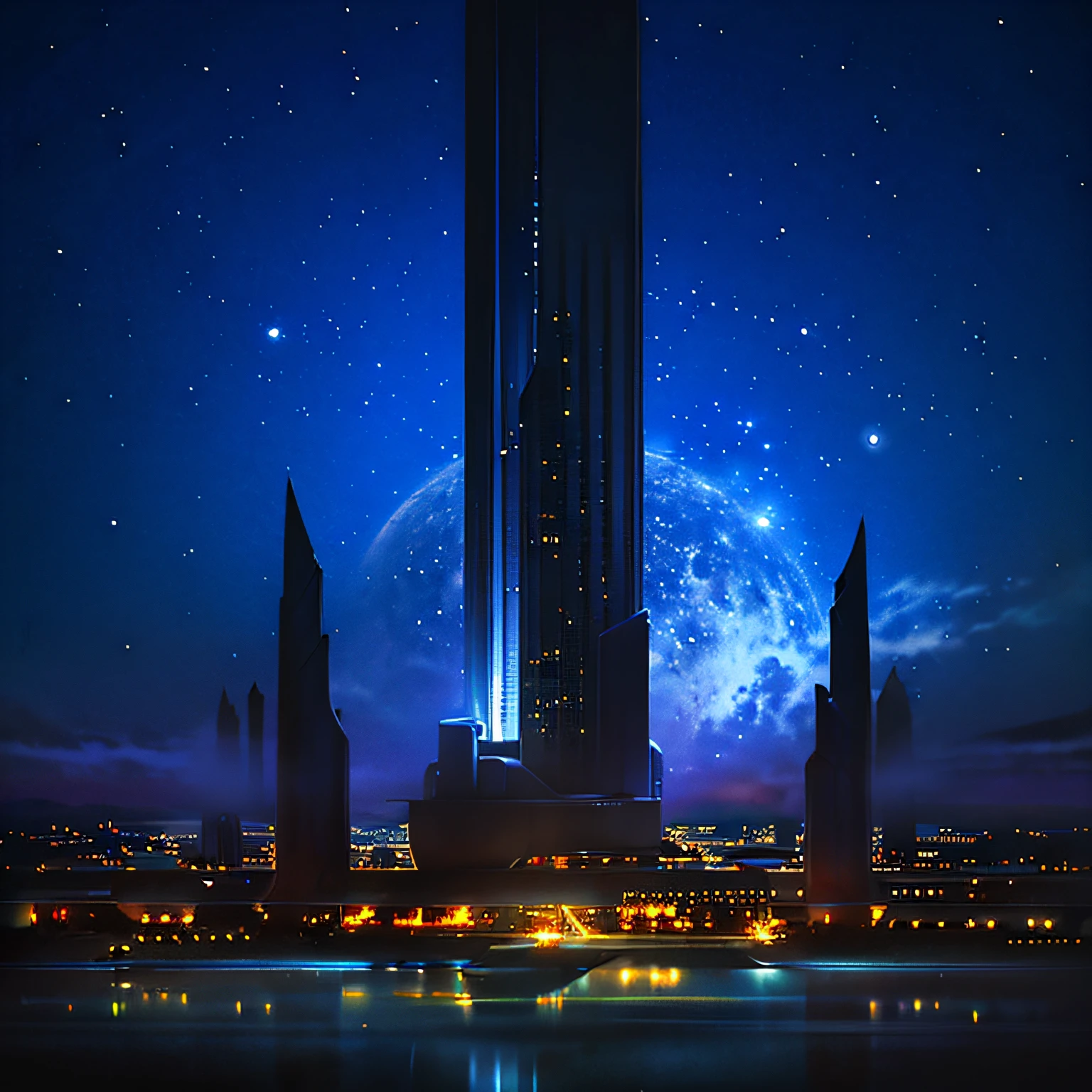 Lunar surface,city,skyscraper,perspective from a distance,I can see the universe,night,luminescence,You can see the earth,Black background,(best quality,4k,8k,highres,masterpiece:1.2),ultra-detailed,(realistic,photorealistic,photo-realistic:1.37),HDR,UHD,studio lighting,ultra-fine painting,vivid colors,bokeh,sci-fi,moonlight,reflective surface,urban landscape,luminous city lights,twinkling stars,intricate architectural details,lonely atmosphere,horizon blending into darkness,dreamlike and ethereal ambiance,unveiling the mysteries of space,awe-inspiring beauty,a touch of surrealism,stellar viewpoint,towering buildings reaching towards the sky,abstract silhouette of the metropolis,silver glow on the lunar soil,otherworldly metropolis,moonlit shadows enhancing depth,serene and tranquil scene,cosmic secrets surrounding the city,futuristic design,interstellar metropolis,on the edge of the universe,hidden constellations in the night sky,illuminated windows like scattered stars,imposing structures against the backdrop of the universe.