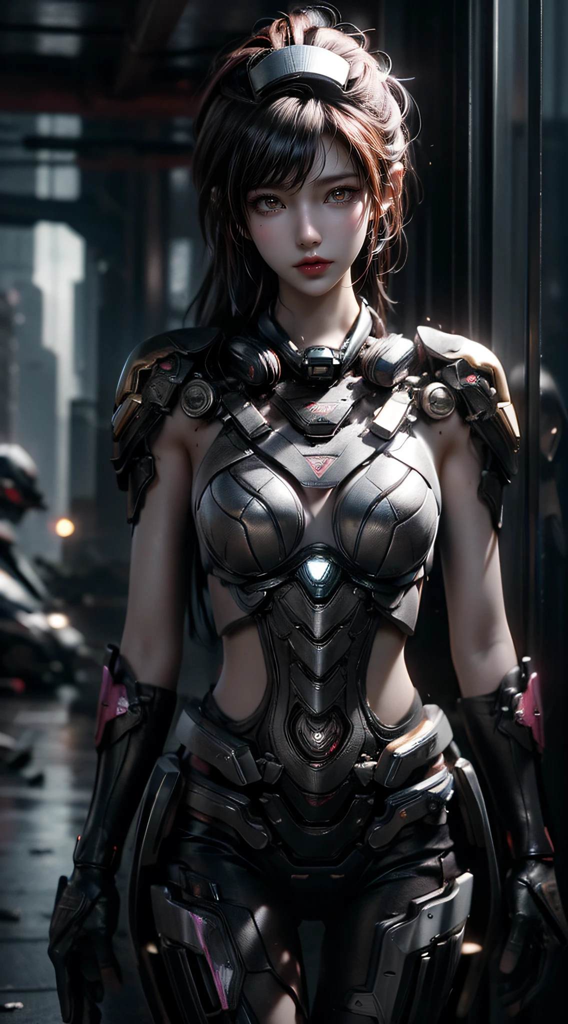 （full bodyesbian:1.3），((best qualtiy)), ((tmasterpiece)), (the detail:1.4), A beautiful cyberpunk girl,（scutes:1.3），Machinary，sci-fy，（Transparent sci-fi glasses:1.2），hdr（HighDynamicRange）,Ray traching,NVIDIA RTX,Hyper-Resolution,Unreal 5,Subsurface scattering、PBR Texture、post-proces、Anisotropy Filtering、depth of fields、maximum definition and sharpness、Many-Layer Textures、Albedo e mapas Speculares、Surface coloring、Accurate simulation of light-material interactions、perfectly proportions、rendering by octane、Two-colored light、Low ISO、White balance、the rule of thirds、8K raw data、