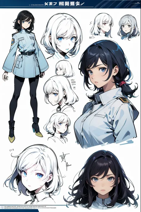 line-art, art book, character sheet - SeaArt AI