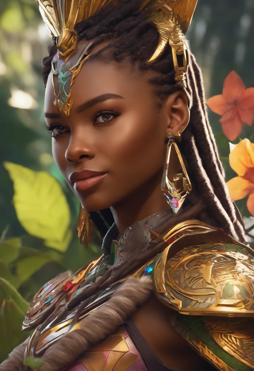 Beatutiful African Warrior Woman created with SeaArt AI