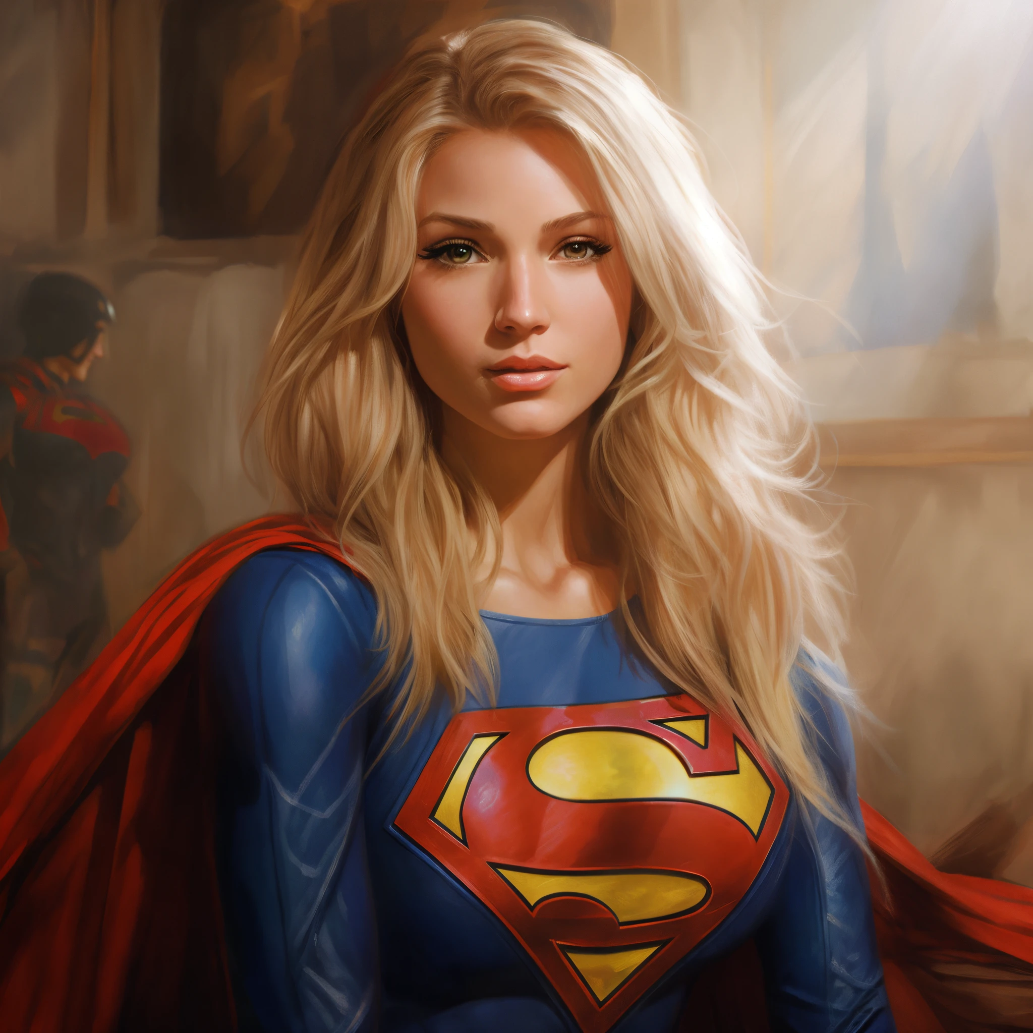 Mulher vestida de super-homem posa para foto, Supergirl, por Stanley Artgerm, inspired por Stanley Artgerm, retrato de super-herói, artgerm jsc, retrato artgerm, estilo de stanley artgerm, desenhado no estilo de artgerm, Steven Artgerm Lau, Artgerm e Warren Louw