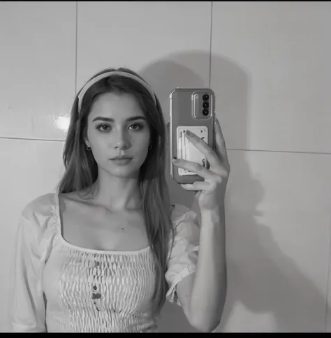 Arafed woman taking a selfie in a bathroom mirror - SeaArt AI