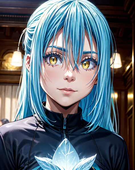 “Craft a mesmerizing image featuring a character with striking yellow eyes and luxurious long blue hair, emphasizing the depth and intensity of their gaze. This masterpiece will prioritize the best quality (1.5) and vivid details, ensuring the character’s ...