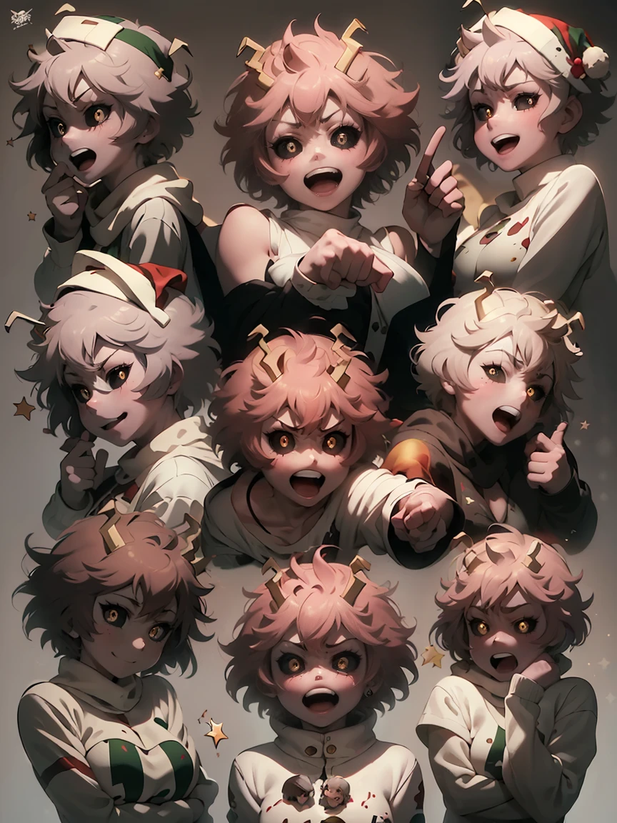 master piece: 1.1), (mina ashido), chibi, multiples, 9 emojis - SeaArt AI