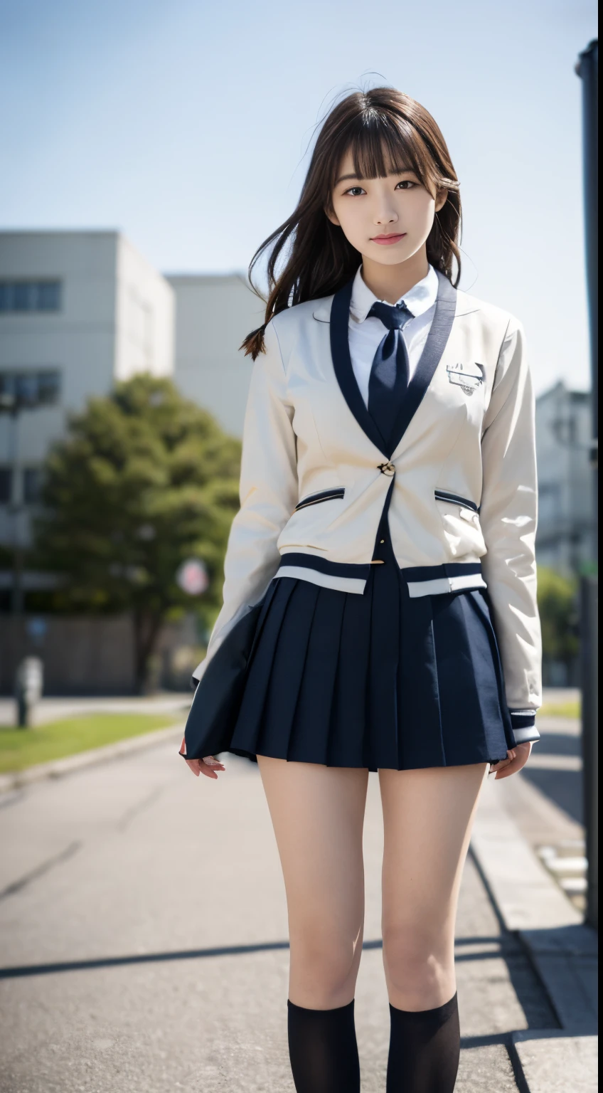 Arafed asian woman in a school uniform posing for a picture - SeaArt AI