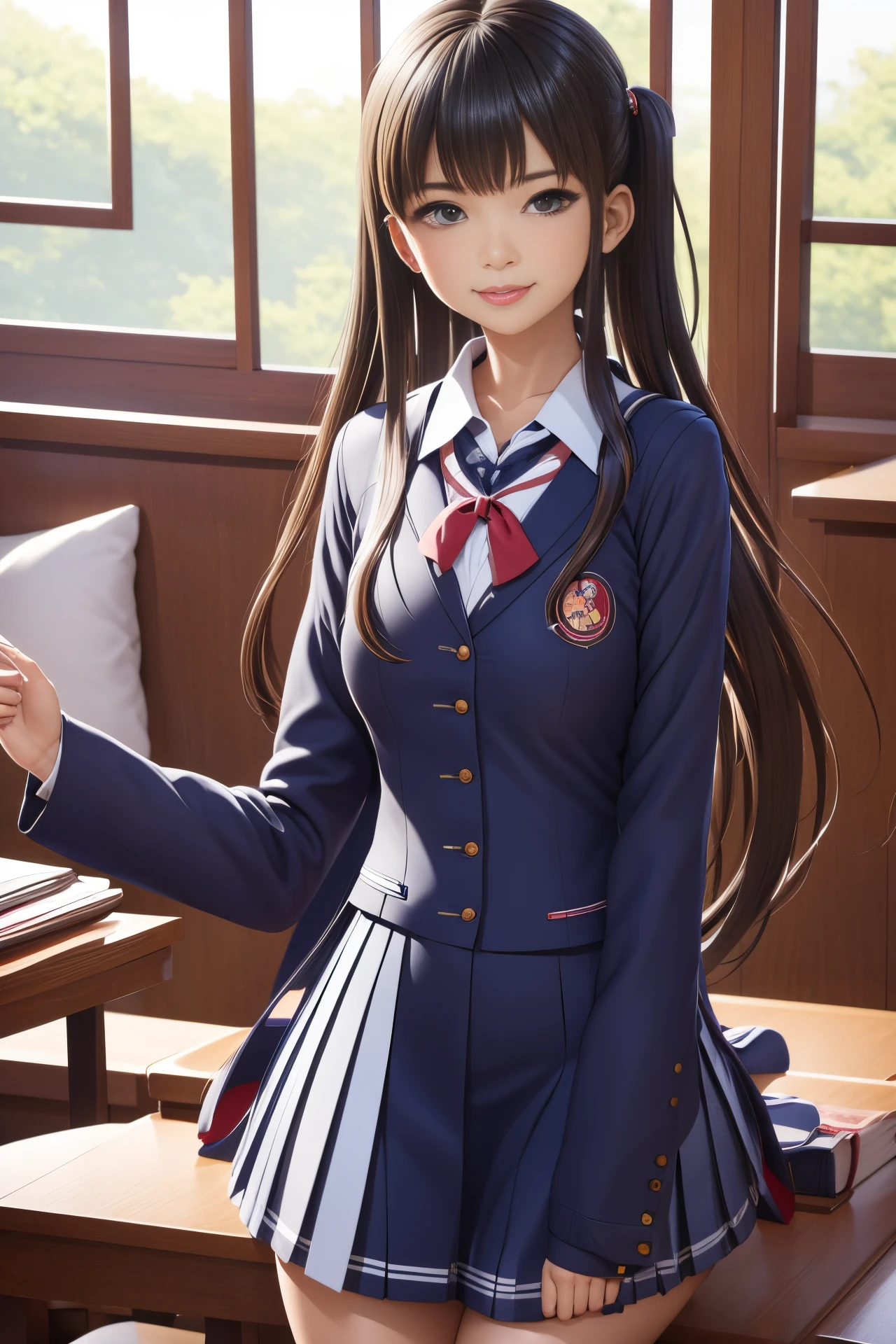 arafed asian woman in a sailor outfit on a train, japanese girl school uniform, japanese school uniform, wearing japanese school uniform, girl wearing uniform, seifuku, sailor uniform, wearing school uniform, cute schoolgirl, loose coat collar sailor uniform, jk uniform, wearing a , hyperrealistic schoolgirl, a hyperrealistic 