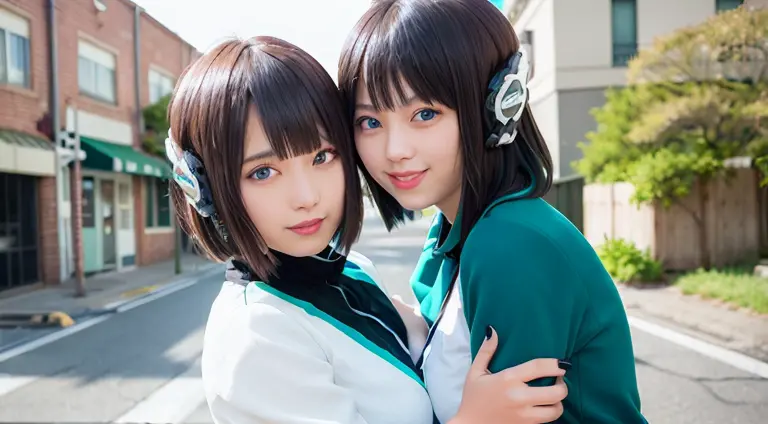 two beautiful young women hugging each other in a studio shot stock photo, two girls, two beautiful women in love, woman holding...