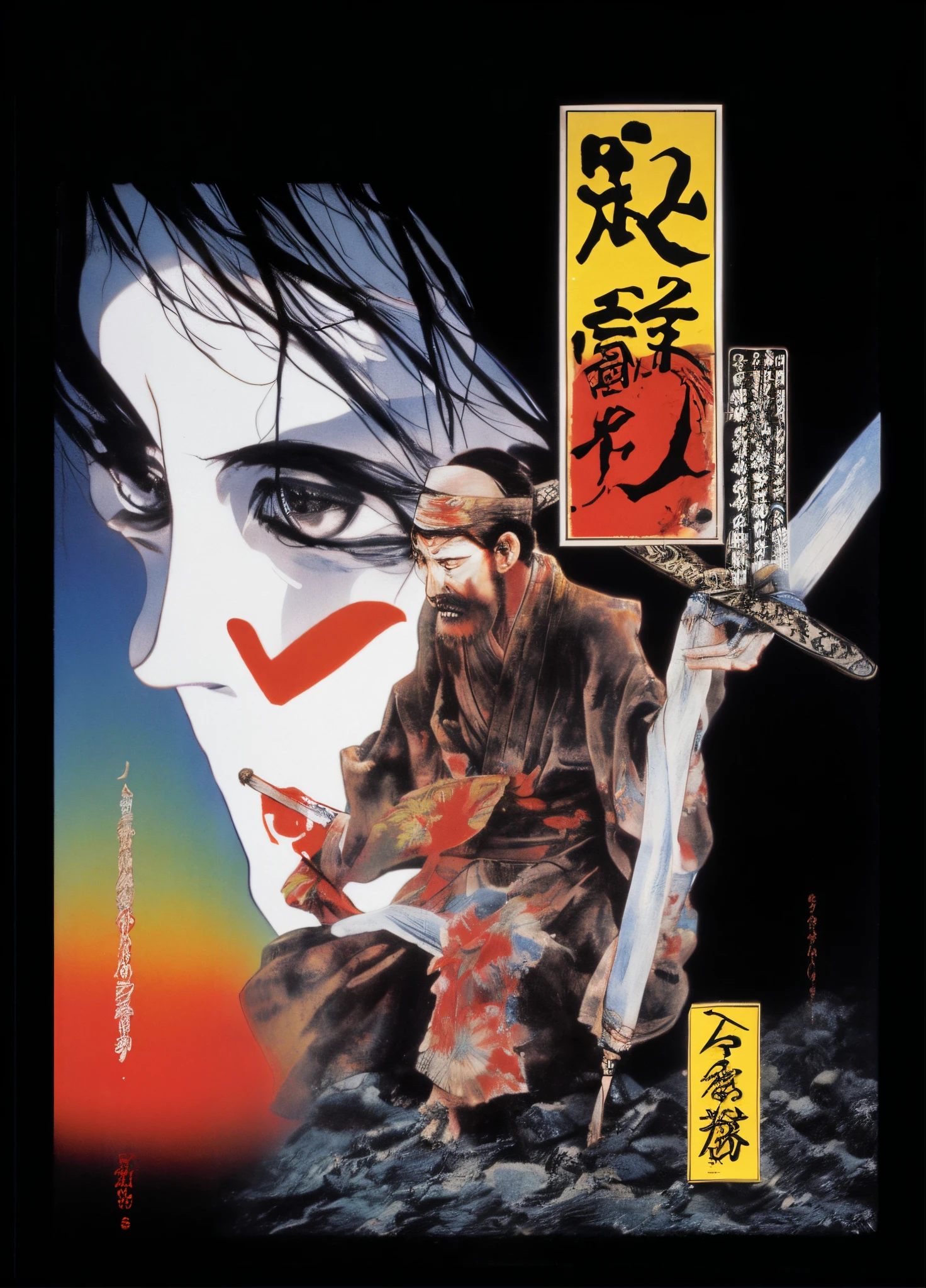 Un cartel de la película japonesa Blade of the Demon. - SeaArt AI