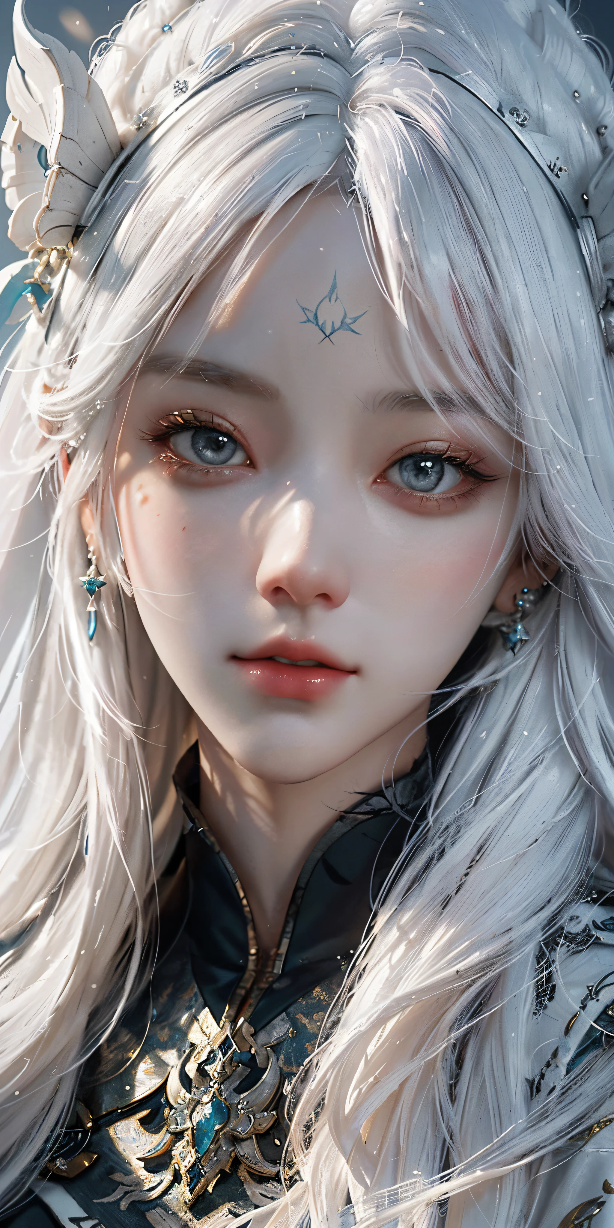 a close up of a woman with white hair and a white mask, beautiful character painting, guweiz, artwork in the style of guweiz, white haired deity, by Yang J, epic exquisite character art, stunning character art, by Fan Qi, by Wuzhun Shifan, guweiz on pixiv artstation