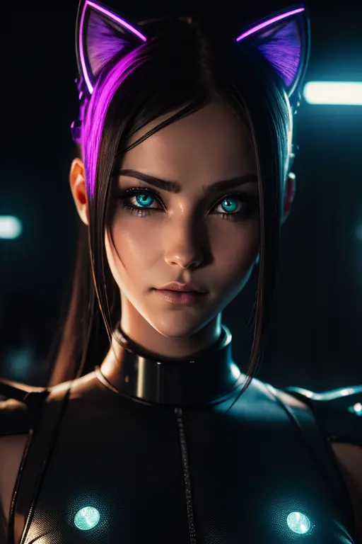 (alta qualidade, high resolution, detalhes finos, realistic), cybernetic cat ears, digital illustrations, futuristic aesthetic, ...