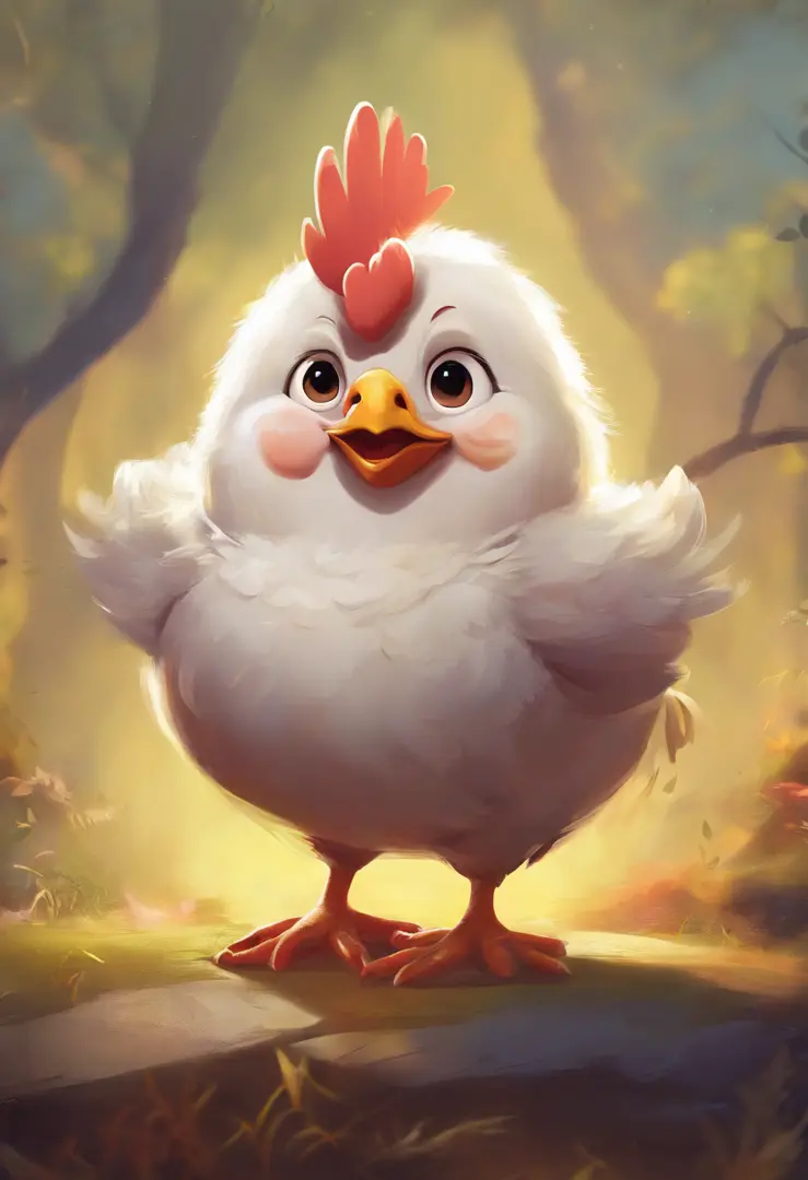happy cute fat chicken
