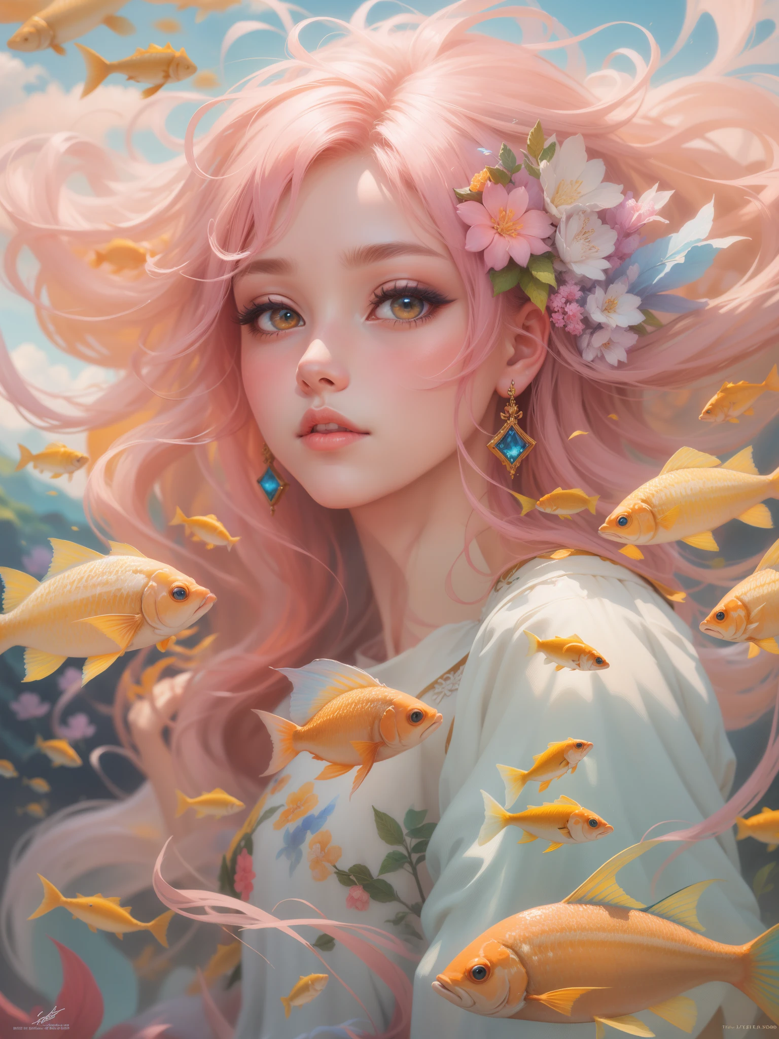 Natural Boho Flower Maiden Beauty Fantasy Retrato Art Seascape Sony ·  Creative Fabrica