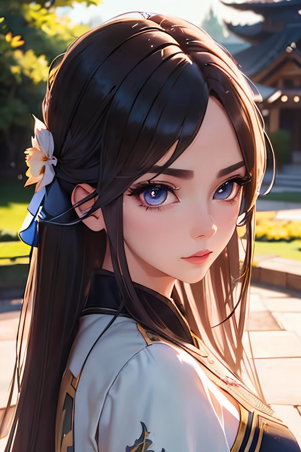 (best quality,4k,8k,highres,masterpiece:1.2),ultra-detailed,(realistic,photorealistic,photo-realistic:1.37),beautiful detailed eyes, beautiful detailed lips,extremely detailed eyes and face,longeyelashes,1girl,Sword Art Online character,asuna’s outfit,serious expression,standing in a dynamic pose,sakura blossoms surrounding her,peaceful garden in the background,soft lighting,portrait,anime style,colorful tones