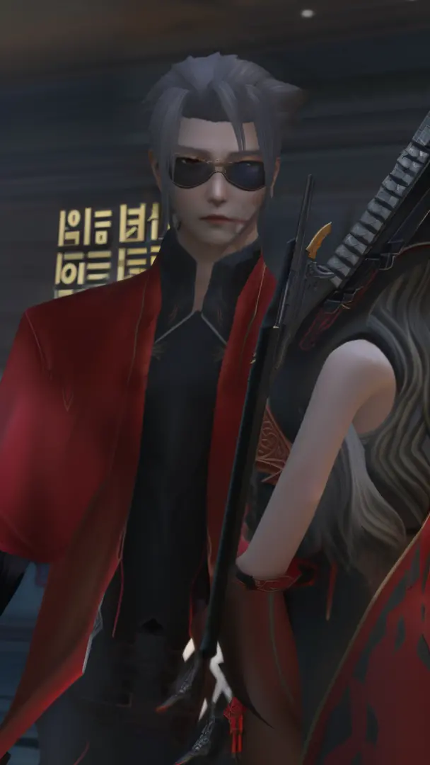 a close up of a person with a gun and a woman with a dress, & jeehyung lee & wlop, nixeu and sakimichan, inspired by Jang Seung-eop, ornate korean polearm behind her, blade and soul, korean mmo, <mmorpgs scene, yiqiang and shurakrgt, korean mmorpg