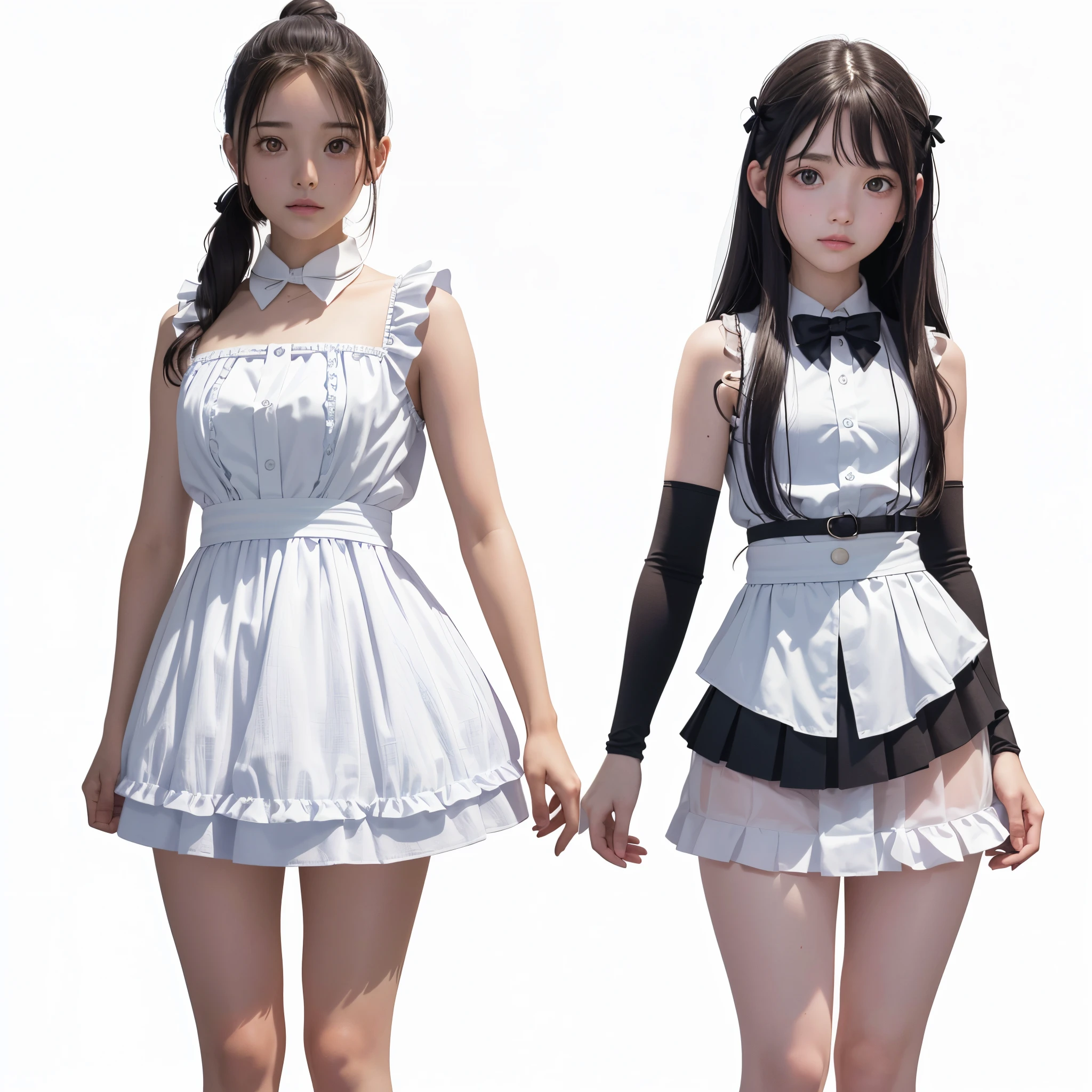 Two women in maid costumes are posing for a picture - SeaArt AI