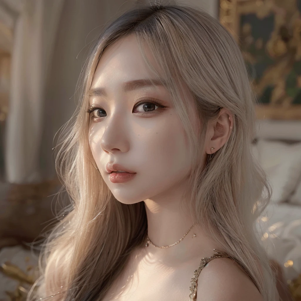 (best quality,4k,8k,highres,masterpiece:1.2),ultra-detailed,(realistic,photorealistic,photo-realistic:1.37),beautiful detailed eyes,beautiful detailed lips,extremely detailed eyes and face,longeyelashes, Korean lady in her late 20s, with long flowing hair cascading down her back, wearing a black mini skirt. She exudes an undeniable aura of sensuality and confidence. Her figure is showcased in a full-body pose, atheletic body, sexy hips, emphasizing her graceful curves and feminine charm. The captivating details of her eyes and lips are meticulously crafted, drawing attention to her alluring gaze and luscious lips. The artwork is of the highest quality, with a resolution of 4K or higher, ensuring every intricate detail of the lady is showcased. The rendering is ultra-detailed and boasts a realistic, photorealistic effect. Colors are vivid and vibrant, with the bright yellow of her hair complementing the overall composition. The lighting accentuates her radiant beauty, casting soft shadows that enhance the depth and realism of the artwork.