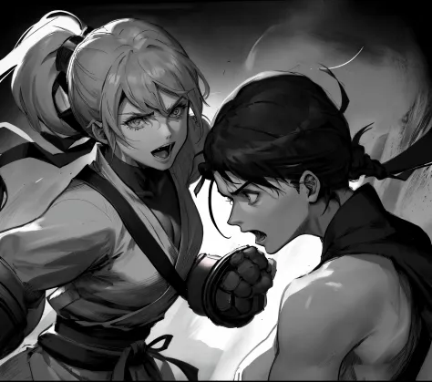 Street fighter takashi sketch black and white comic fighting