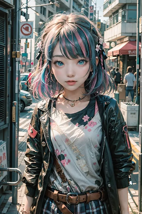 anime girl with colourful hair, beautiful, kawaii,HD,4k  -- --auto --s2