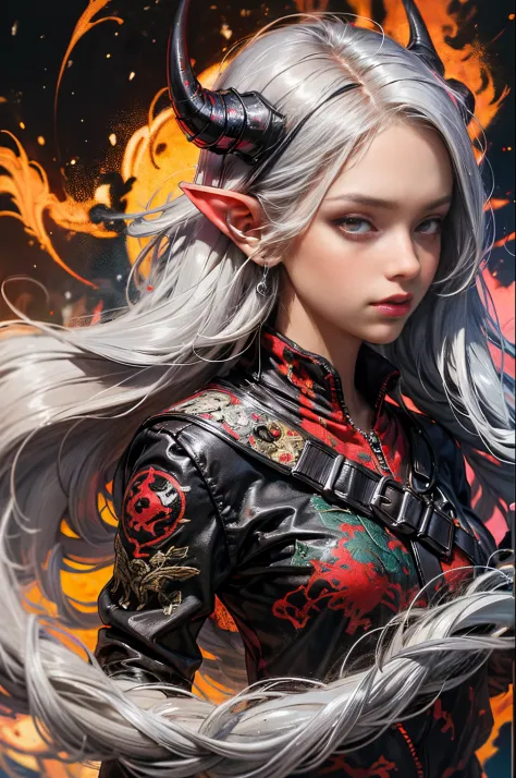 masterpiece, best quality, ultra-detailed, absurdres, colorful, 1girl, solo, (solid red eyes:1.0), (white hair, long hair, strai...