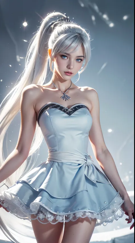 weiss schnee (\rwby\), silver hair, 1 girl, best quality, high-detailed, masterpiece, high definition, Sharp: 1.2, Perfect body ...