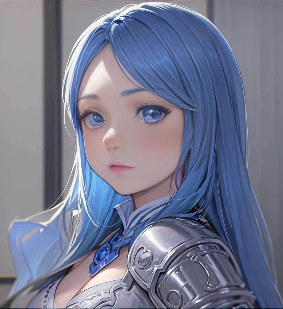 ((above shoulder，facial closeups))， Bigboobs， looking at viewert， ultra-realistic realism, Ghibli-style colors,  Ghibli-style colors, japanese manga,  Standing Picture, angle of view,  foreshortening, foreshortening, 8K, super detailing，All women have big breasts,Endless realism, cellshading,，character sheets, reference sheet, Standing Picture, 8K, super detailing, 1080p, Women HD，femele, 16k, A high resolution, Best quality at best, high high quality, Anatomically correct, tmasterpiece, Acura, hyper HD，as elegant as a swan，unreal-engine， Ghibli-style colors,   japanese manga,  Standing Picture, angle of view,battle armor，ssee-through，Lace skirt，Blue hair，red - eyed，Sexy big breasts，Transparent tulle clothes