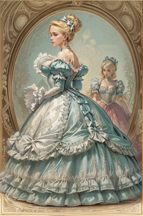 john tenniel art, a stunningly beautiful young blonde reese witherspoon reaches the eighth square and becomes queen of looking-g...