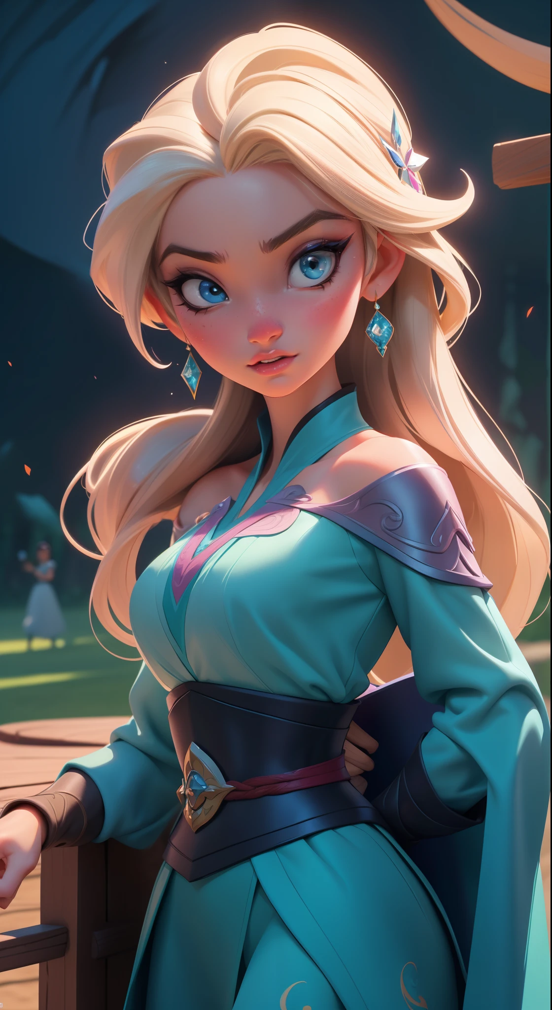 Elsa-Mulan Fusion, Merging models, melting, Mulan&#39;s clothes, 1girl, Beautiful, character, Woman, female, (master part:1.2), (best qualityer:1.2), (standing alone:1.2), ((struggling pose)), ((field of battle)), cinemactic, perfects eyes, perfect  skin, perfect lighting, sorrido, Lumiere, Farbe, texturized skin, detail, Beauthfull, wonder wonder wonder wonder wonder wonder wonder wonder wonder wonder wonder wonder wonder wonder wonder wonder wonder wonder wonder wonder wonder wonder wonder wonder wonder wonder wonder wonder wonder wonder wonder wonder, ultra detali, face perfect