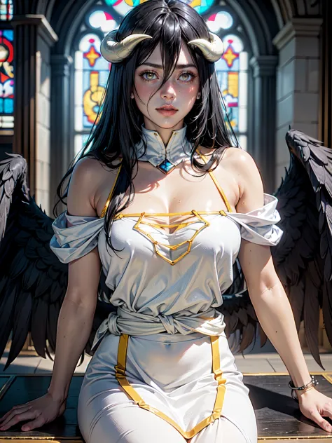 ((masterpiece)), ((best quality)), 1girl (albedo_overlord), (albedo from overlord), depth of field, pastel:1.2, slim waist, perf...