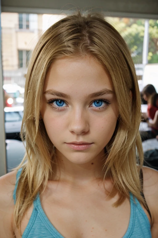 blonde teen blue eye