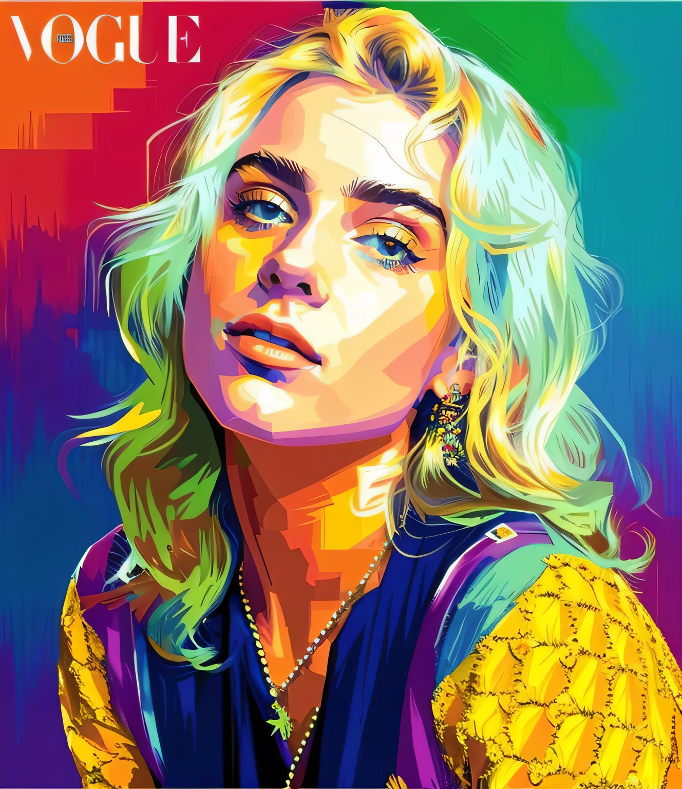 一個女人的畫作的特寫, Retrato de 比莉·艾利什, WPAP, 色彩繽紛的電影藝術, 比莉·艾利什, 向量藝術風格, "比莉·艾利什, 向量藝術, 充滿活力的粉絲藝術, Rosto de 比莉·艾利什, 向量藝術 multicolorida, 插畫風格數字, 亞歷山德羅·保塔索的藝術作品, 優質藝術品