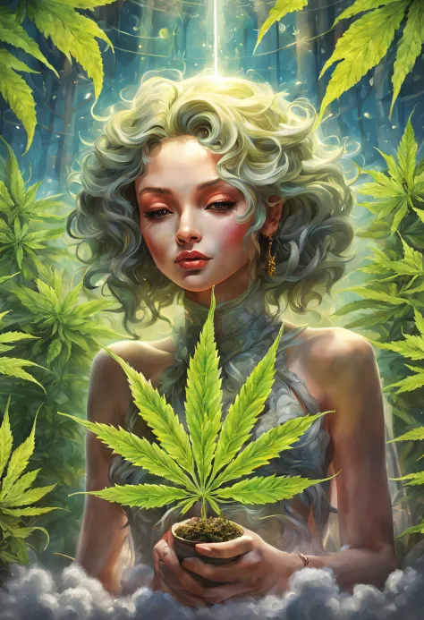 Cannabis fields「ganja, Khemri and the Digital Age」On the theme of、Generate digital art inspired by the fusion of Kemri and digit...