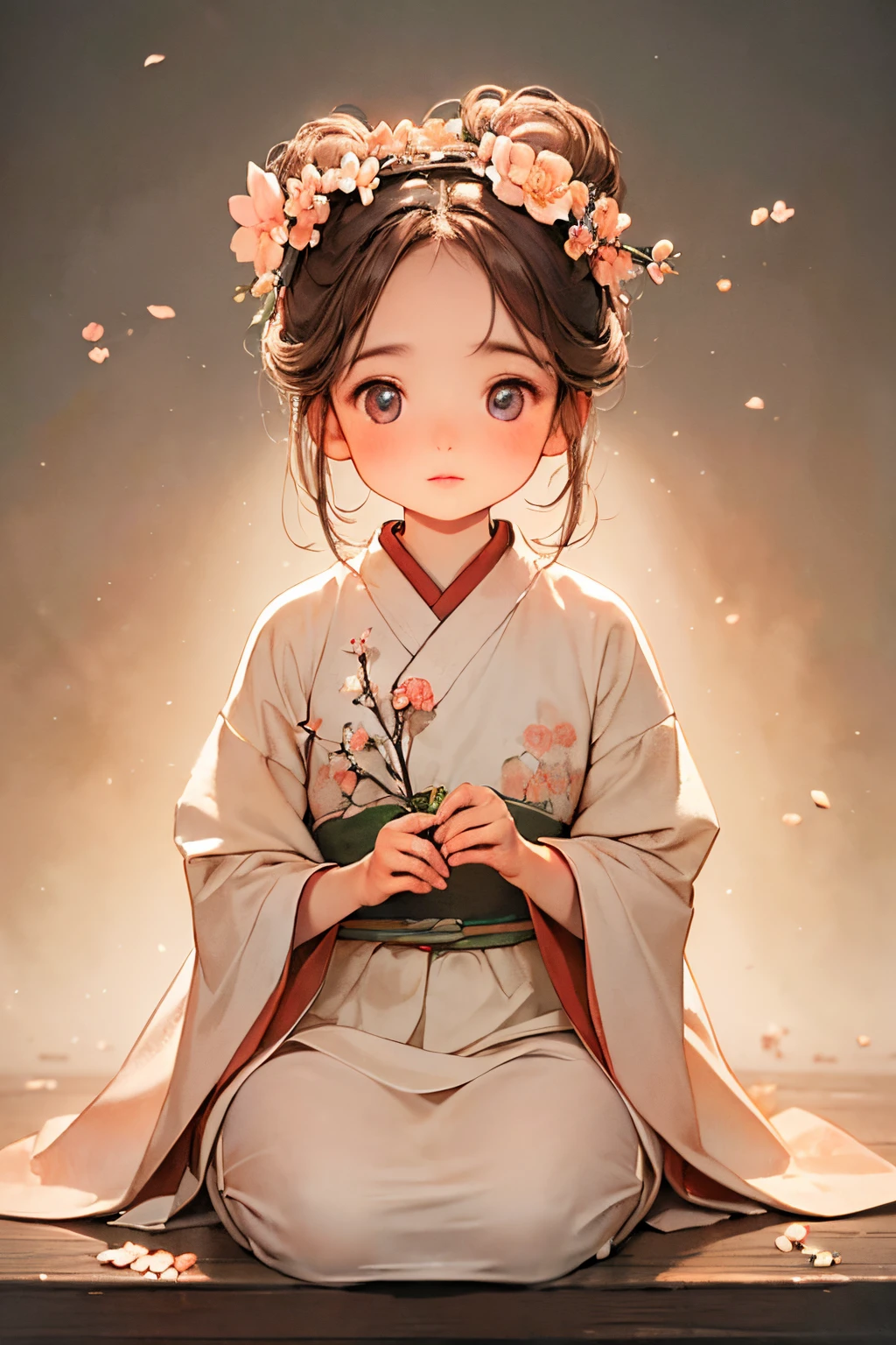 (best quality,realistic,photo-realistic:1.37), vibrant lighting, beautiful apricot blossoms, highly detailed lips and eyes, a solitary figure surrounded by a faint floral fragrance, botanical feminine qualities，Rosa flowers