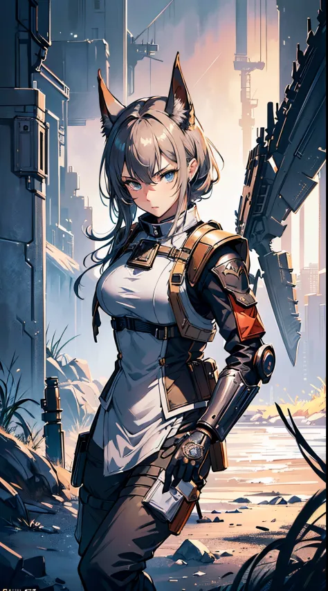 masterpiece, high quality, character concept art, (detailed face, detailed eyes, detailed body:1.5), 1man, ARKNIGHTS, sci-fi kni...