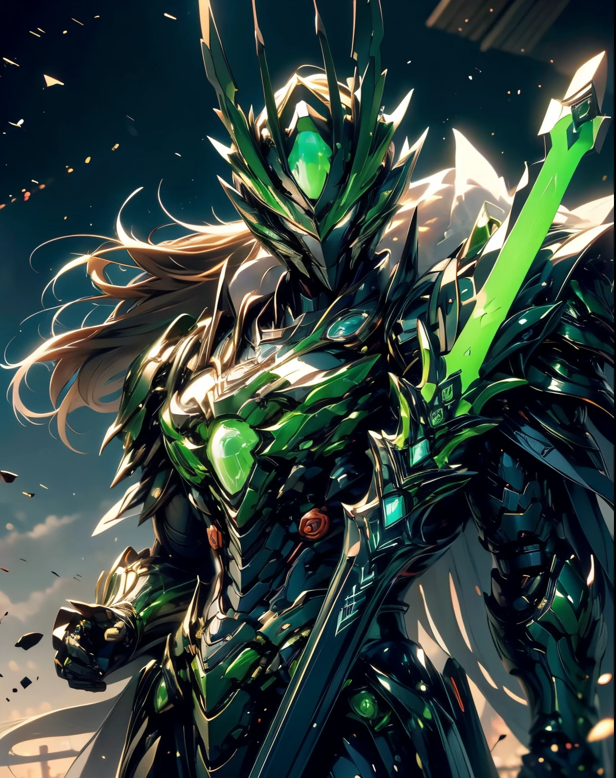 Super realistic, Hyper realistic, super detailed, (Cyber Samurai, 1boy, ((Solo)), have a green weapon, Wearing black armor and mask, Cape, beautiful shining green eyes, Glow:1.3) (Shining simple black background:1.25),  masutepiece, Best Quality, wide angle super detail, masutepiece, Best Quality, 8K, Natural lighting, Soft lighting, Sunlight, nffsw (High dynamic range), Maximum clarity and sharpness, multi-layer texture, masutepiece, Best Quality, wide angle super detail, masutepiece, Best Quality, 8K, Natural lighting, Soft lighting, Sunlight, nffsw (High dynamic range), Maximum clarity and sharpness, multi-layer texture, masutepiece, Best Quality, wide angle super detail, masutepiece, Best Quality, 8K, Natural lighting, Soft lighting, Sunlight, nffsw (High dynamic range), Maximum clarity and sharpness, multi-layer texture, masutepiece, Best Quality, wide angle super detail, masutepiece, Best Quality, 8K, Natural lighting, Soft lighting, Sunlight, nffsw (High dynamic range), Maximum clarity and sharpness, multi-layer texture, masutepiece, Best Quality, wide angle super detail, masutepiece, Best Quality, 8K, Natural lighting, Soft lighting, Sunlight, nffsw (High dynamic range), Maximum clarity and sharpness, multi-layer texture, masutepiece, Best Quality, wide angle super detail, masutepiece, Best Quality, 8K, Natural lighting, Soft lighting, Sunlight, nffsw (High dynamic range), Maximum clarity and sharpness, multi-layer texture, masutepiece, Best Quality, wide angle super detail, masutepiece, Best Quality, 8K, Natural lighting, Soft lighting, Sunlight, nffsw (High dynamic range), Maximum clarity and sharpness, multi-layer texture, masutepiece, Best Quality, wide angle super detail, masutepiece, Best Quality, 8K, Natural lighting, Soft lighting, Sunlight, nffsw (High dynamic range), Maximum clarity and sharpness, multi-layer texture, masutepiece, Best Quality, wide angle super detail, masutepiece, Best Quality, 8K, Natural lighting, Soft lighting,