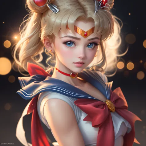 masterpiece, best quality, high resolution, 1 girl, solo, A real life adaption of tsukino usagi, from the world of Sailor Moon, ...